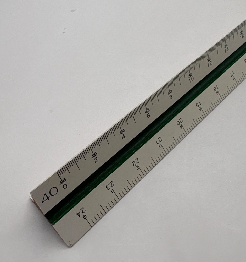 Alvin 241B Triangular Drafting Ruler 12 Inch Engineer Scale