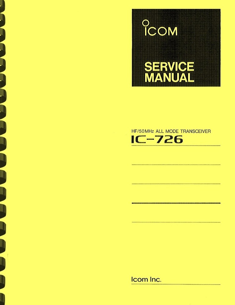 Icom IC-726 HF Transceiver SERVICE MANUAL