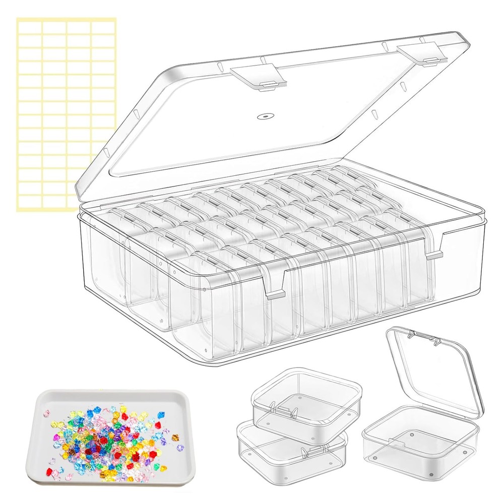Bead Organizer Box, 62 Pcs Small Beads Organizers, With Classification Tags a...