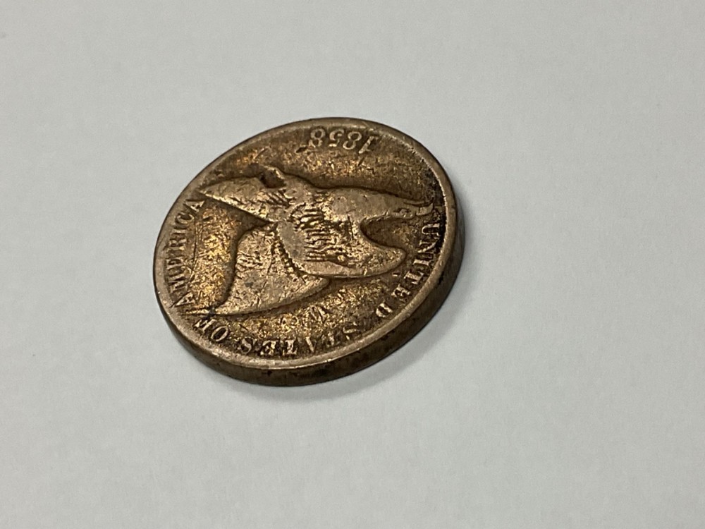 1858 Flying Eagle 1c Cent Coin NICE!