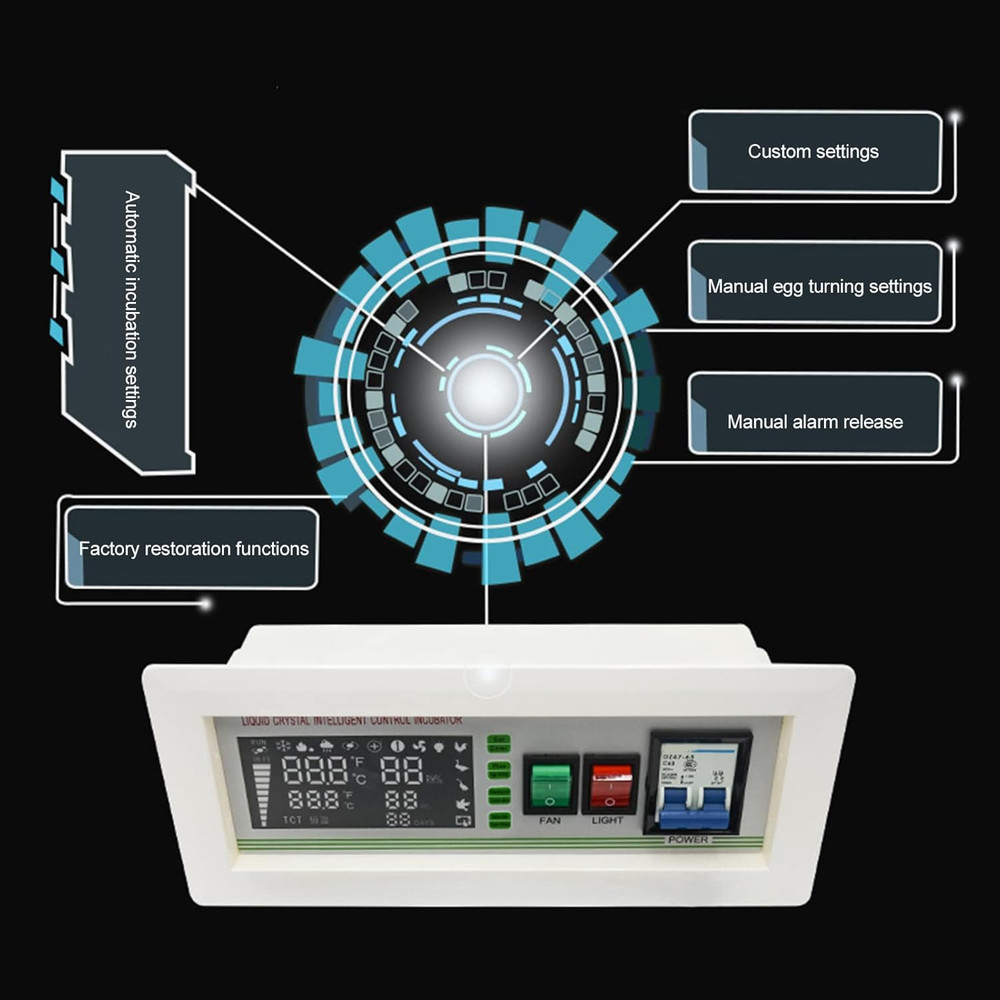 Smart Egg Incubator Controller with 5 Modes & Large Display for Poultry