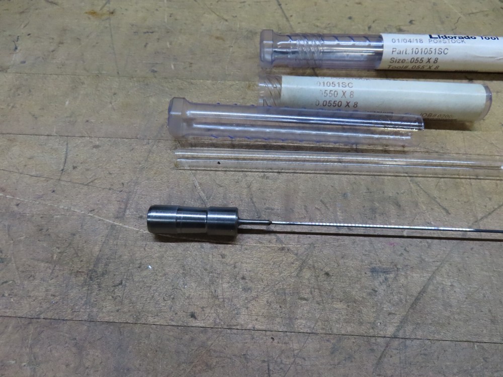 Eldorado 0.0550" X 8" coolant thru solid carbide gun drill 1/2" shank (@D48)