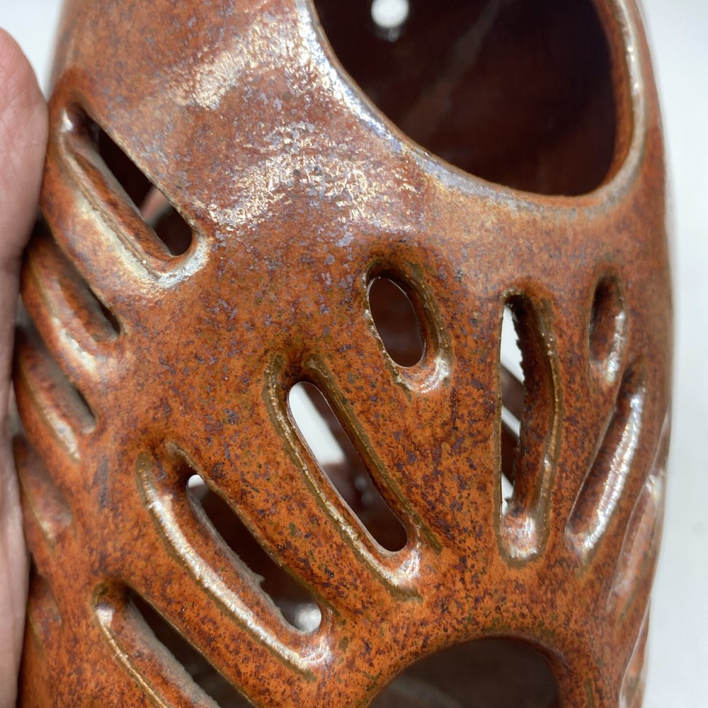 Art Pottery Owl Candle Holder