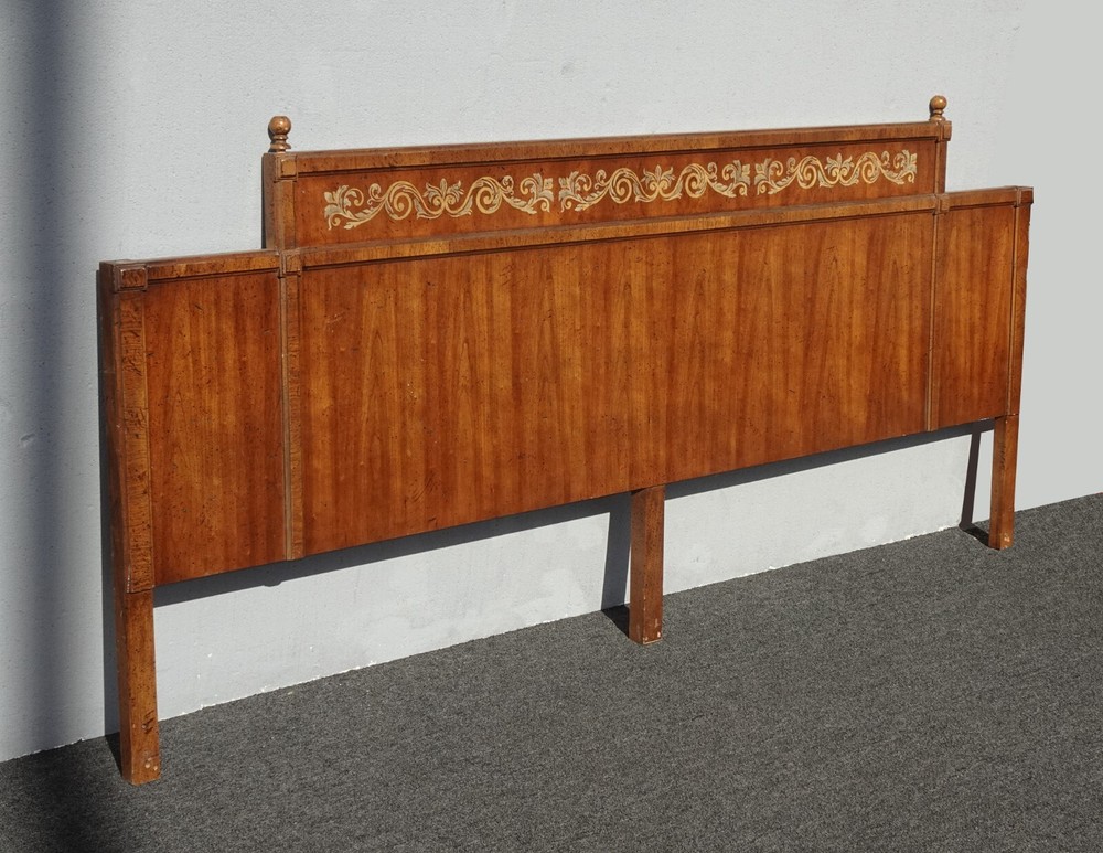 Vintage Mid Century Modern Brown Low Profile King Headboard