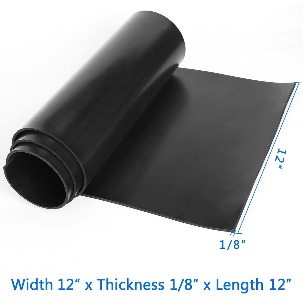 Solid Rubber Sheets Strips, 12" Wide x 1/8" Thick x 12" Long Neoprene Rubber ...