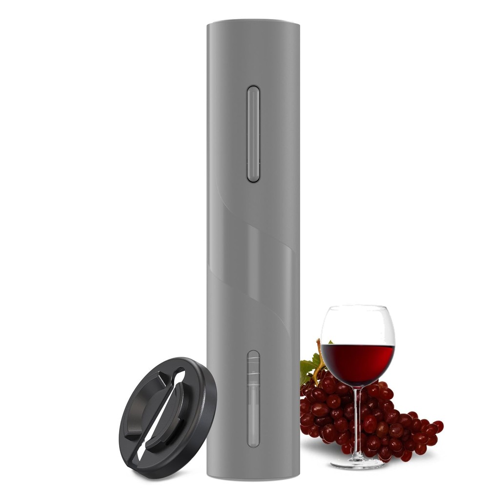 Electric Wine Opener, Automatic Operation Corkscrew, Battery Gray