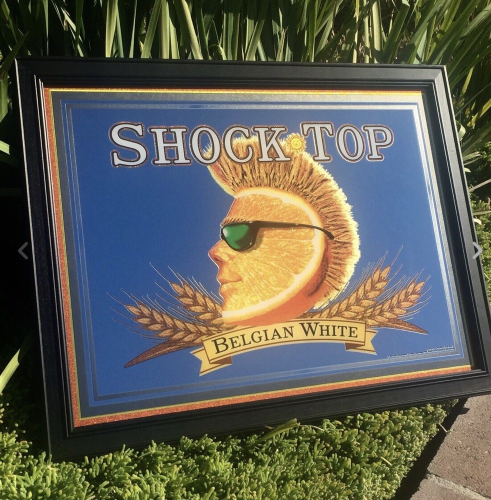 Shock Top Belgian Beer Bar Pub Man Cave Mirror  "New"