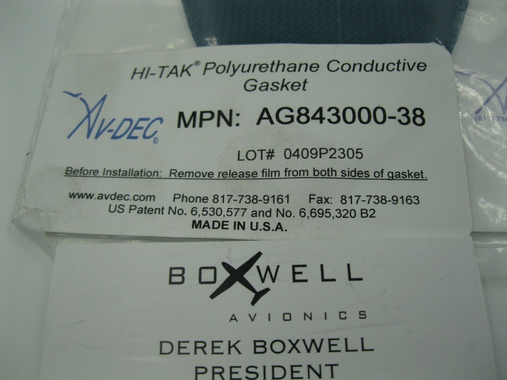 AvDec Polyurethane Conductive Gasket AG843000-38