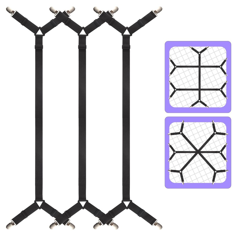 Bed Sheet Straps3PCS Secure and Sheet Holder Straps for Full Size BedAdjustab...