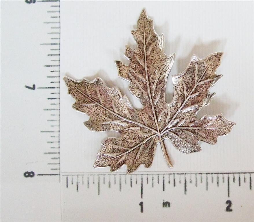 32994         Matte Silver Oxidized Victorian Maple Leaf Brass Jewelry Finding