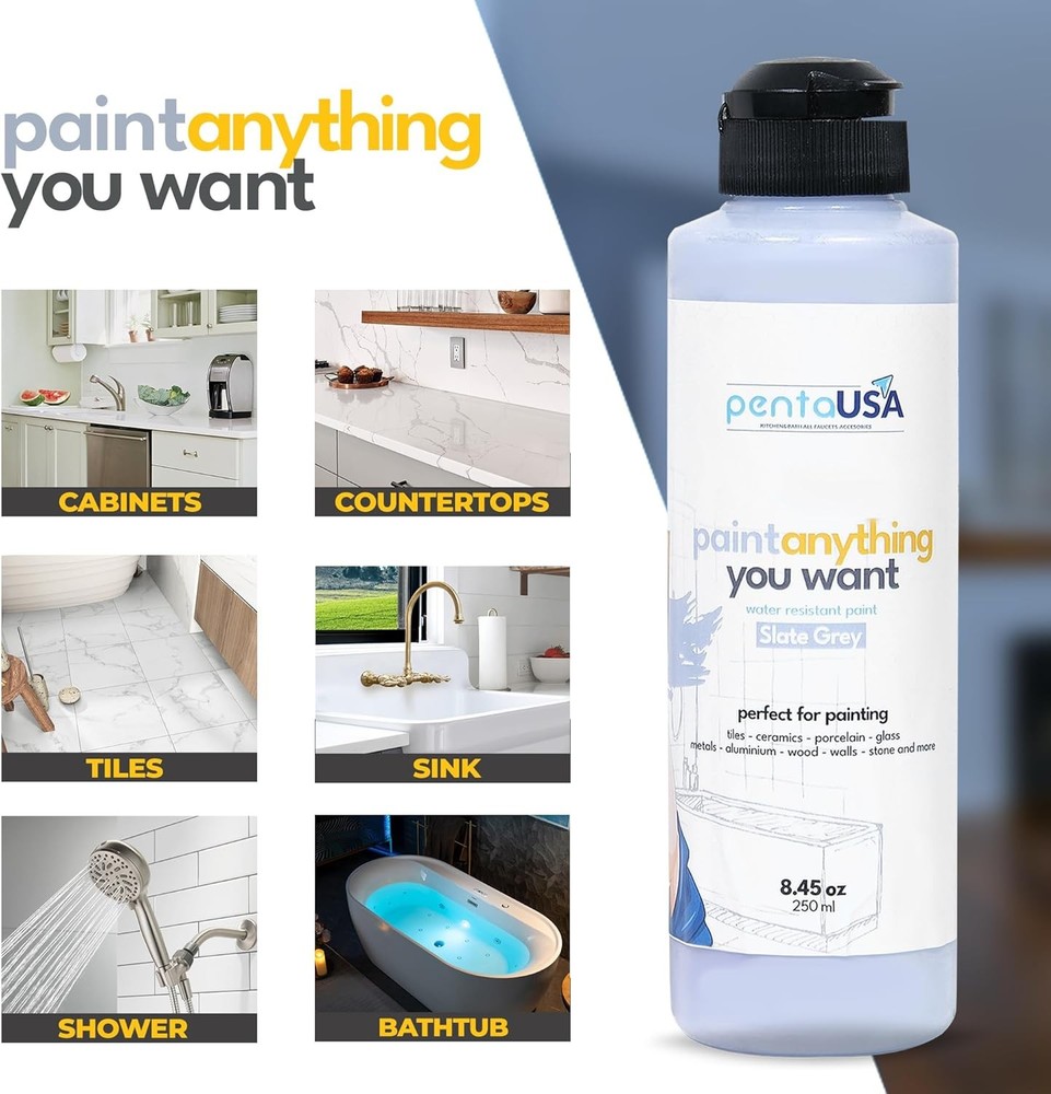 All-Purpose Paint - Slate Grey, Waterproof Coating, 8.45 fl oz
