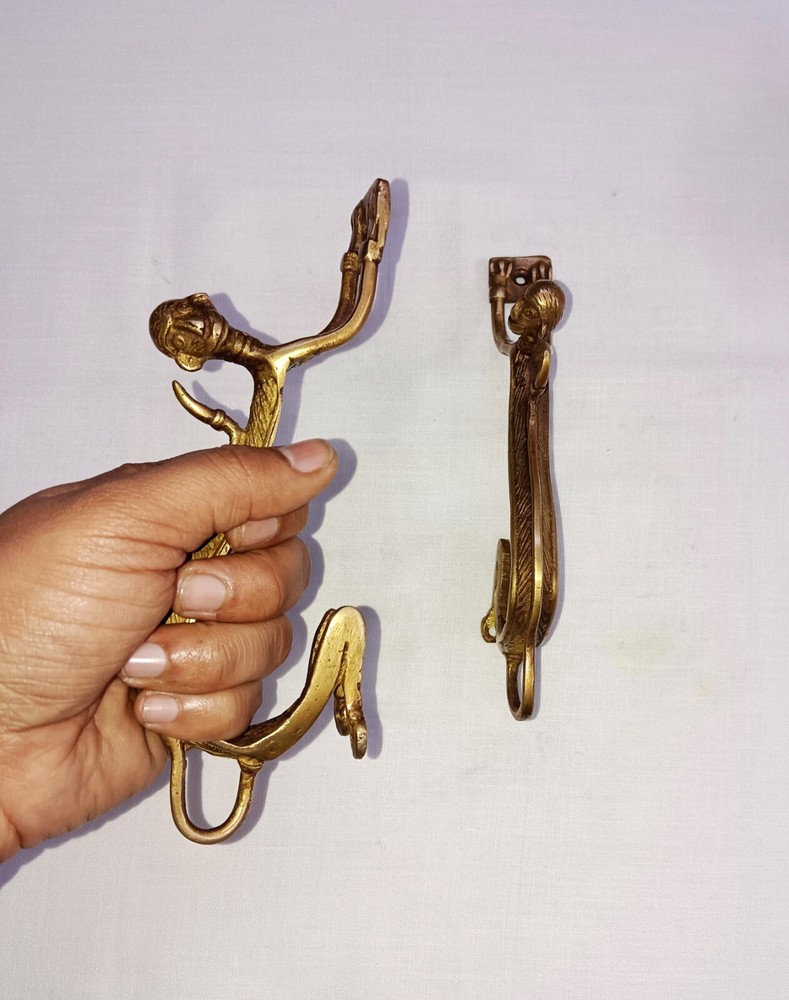 Vicious Chimpanzee Cabinet Pull Set Brass Tribal Monkey Cupboard Handle CA737