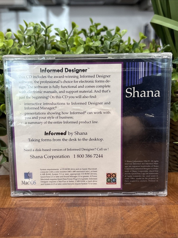Shana Informed Designer CD-ROM Vintage Forms Software Windows NOS Sealed
