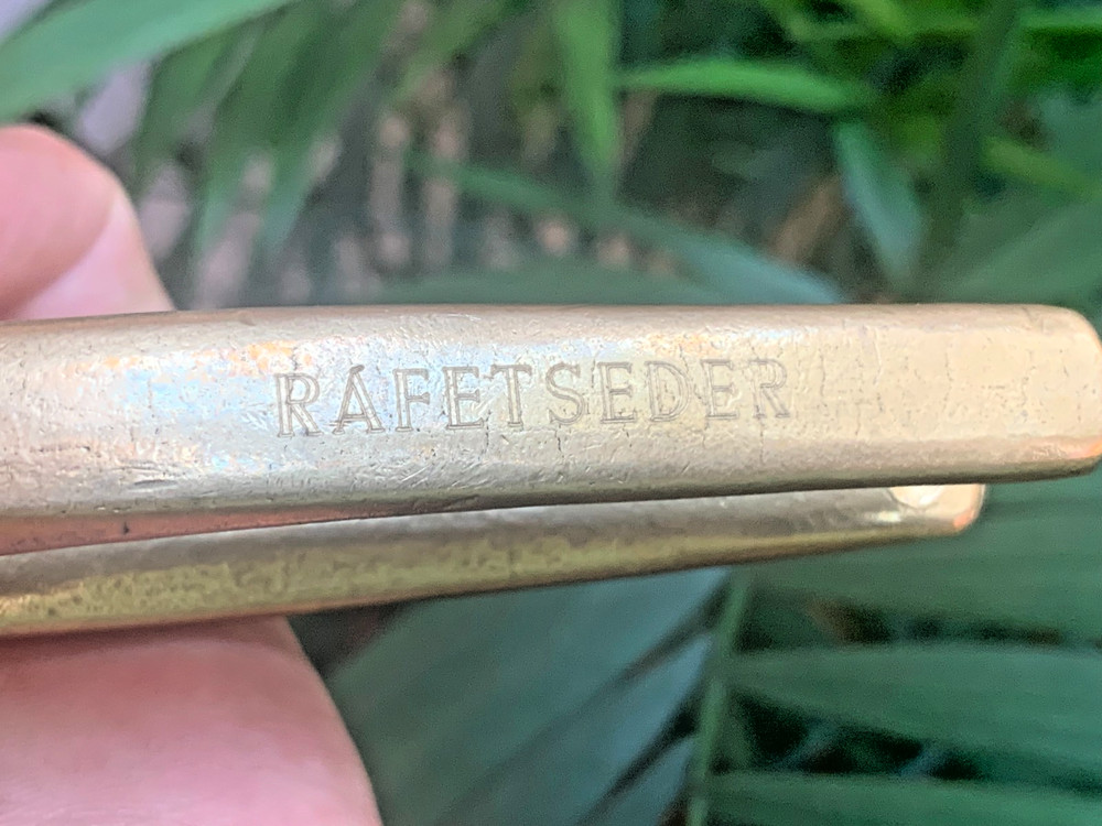 Vintage German Solid Brass Nut Cracker Walnut Shape Solid Messing RAFETSEDER