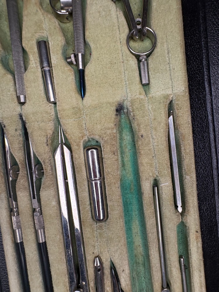 Drafting Tools, Vintage GR 10 Drafting Kit, Germany Engineer Architect Drawing