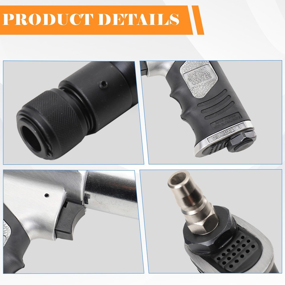 Multi-Functional Pneumatic Air Hammer Tool Set with Case & Chisel Kit Heavy Duty