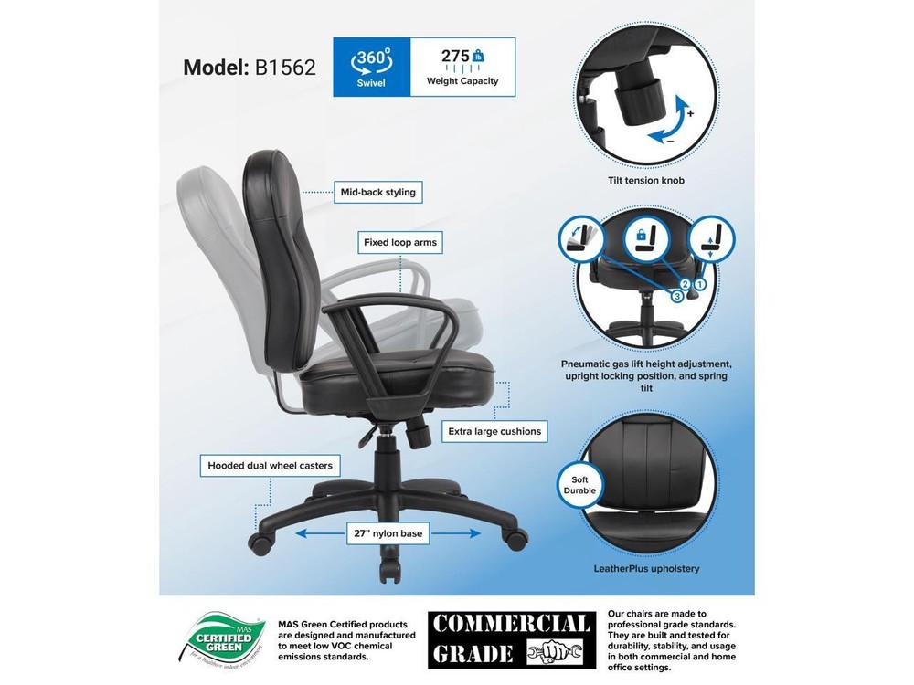BOSS Office Products B1562 Task Chairs