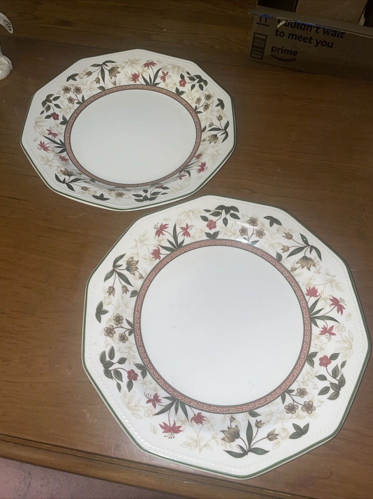 2 CHURCHILL ASSAM 10 1/8” DINNER PLATES