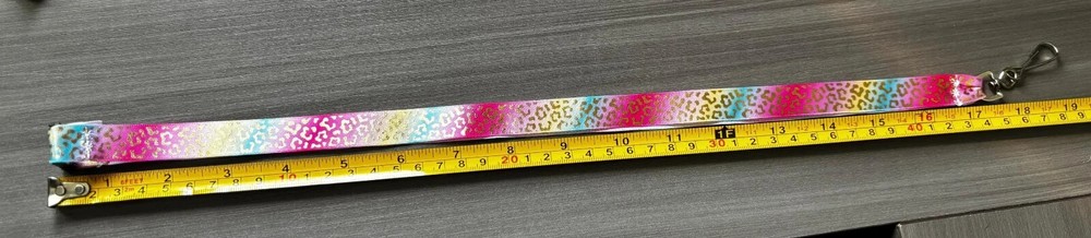 Rainbow Lepard Pattern Lovers 18” Ribbon Lanyard