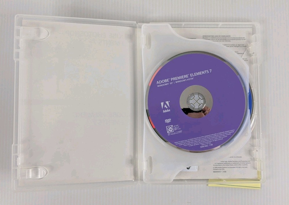 Adobe Photoshop Elements 7 & Premiere Elements 7 - 2 Discs With Serial Numbers