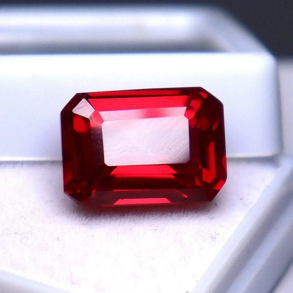 18 Ct Red Ruby Natural Emerald Cut Certified Loose Gemstone Certified