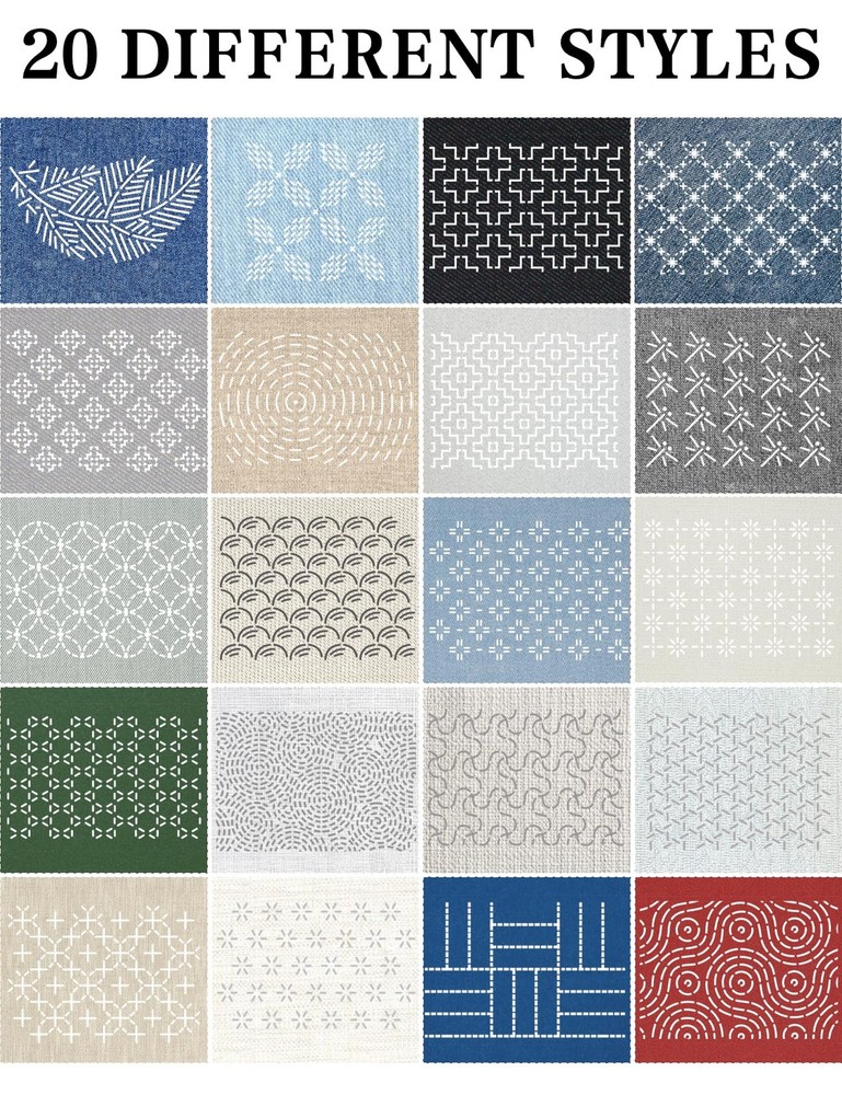 20 Pcs Sashiko Stencils Plastic Embroidery Quilting Sewing Pattern Templates