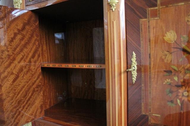 French Mid-Century Handmade Buffet (sideboard) with Marquetry.