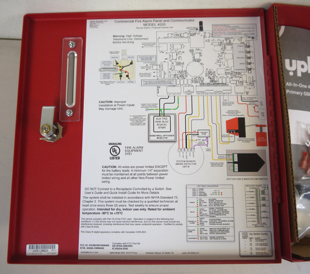 Uplink 4555 Fire Alarm Panel And Communicator