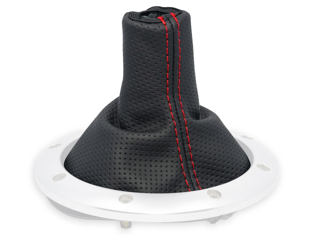 FOR AUDI TT 1998-2006 GEAR SHIFT BOOT GAITER PERFORATED LEATHER STITCHING RED
