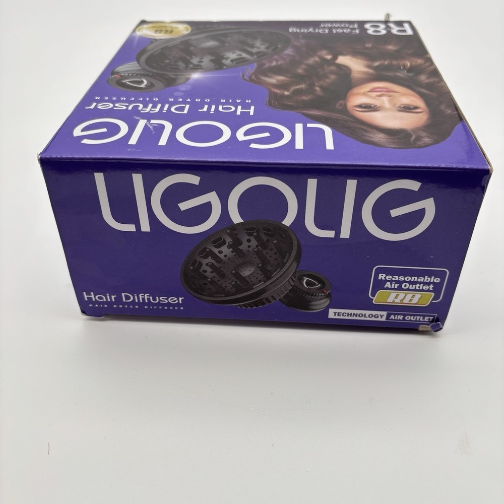 LIGOLIG Hair Diffuser. Black. New In Open Box.