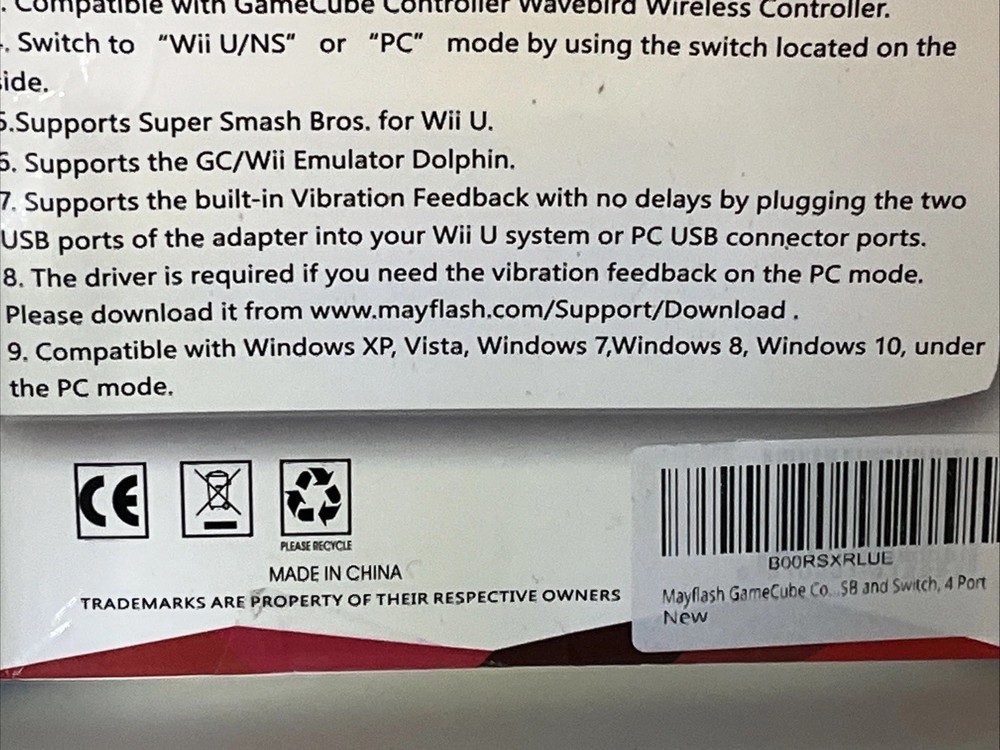 Mayflash GameCube Controller Adapter for Wii U, PC USB and Switch, 4 Port