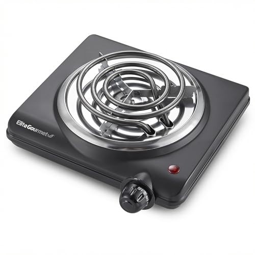 Countertop Electric Hot Plate, Single Coiled Burner, Temperature Control, Easy C