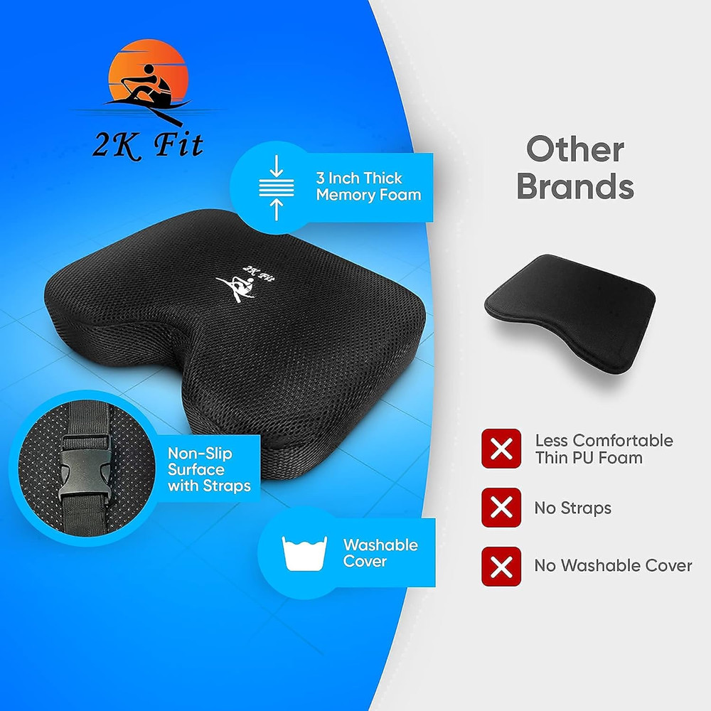 Rowing Machine Seat Cushion (Model 2) for the Concept 2 Rowing Machine with Cust