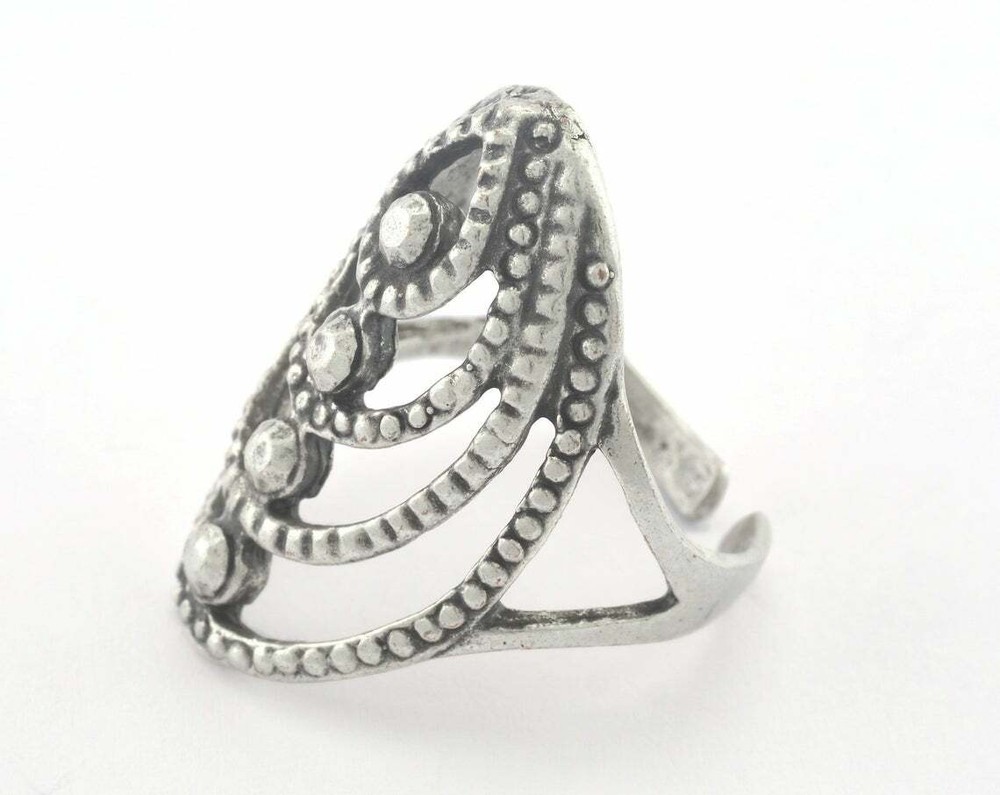 Adjustable Ring Antique Silver Plated brass 18mm 8US inner size Adjustable 3337