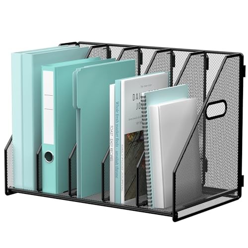 Desktop File Magazine Folder Holder 5 Vertical Compartments, 5 Compartments