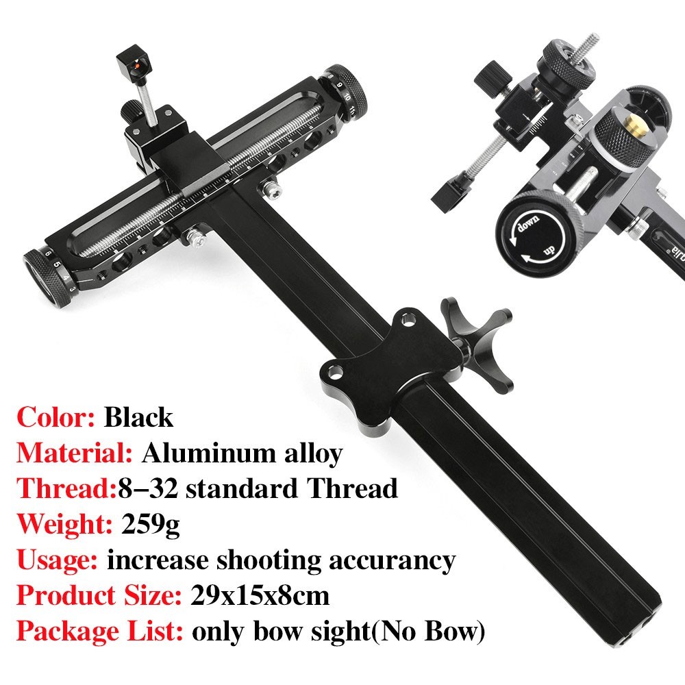 T Shape Recurve Bow Sight Aluminum Adjustable Archery Bow Target Shooting Hunt
