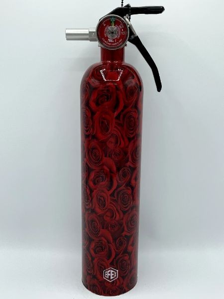 Personal Fire Extinguisher - Roses - Unique Holiday Gift Item with Silver Box