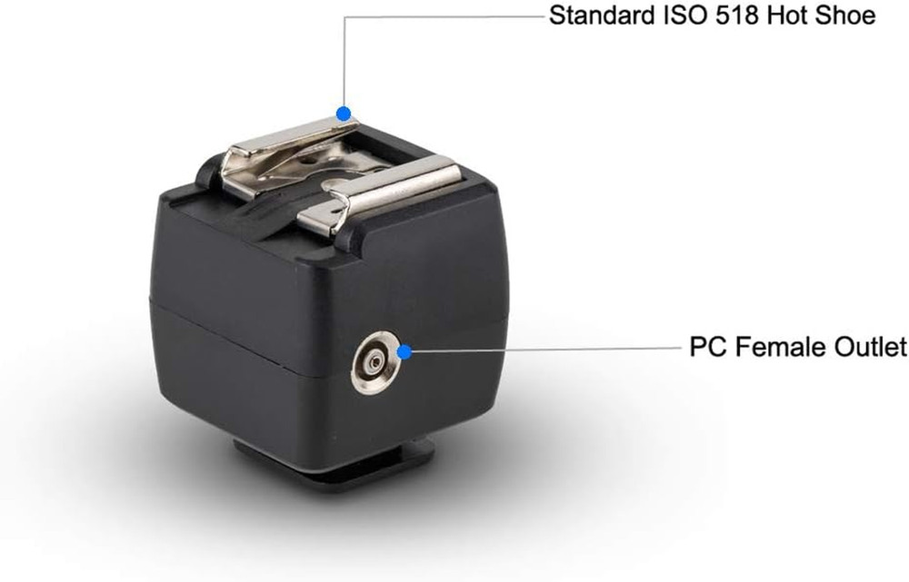 Optical Flash Slave Trigger Hot Shoe Sync Adapter with PC Socket,Optical Sensor