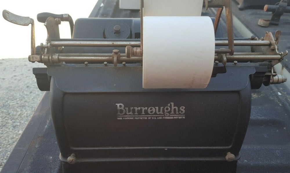 Antique Burroughs Adding Machine W/ Rare Book Keeping Customizations