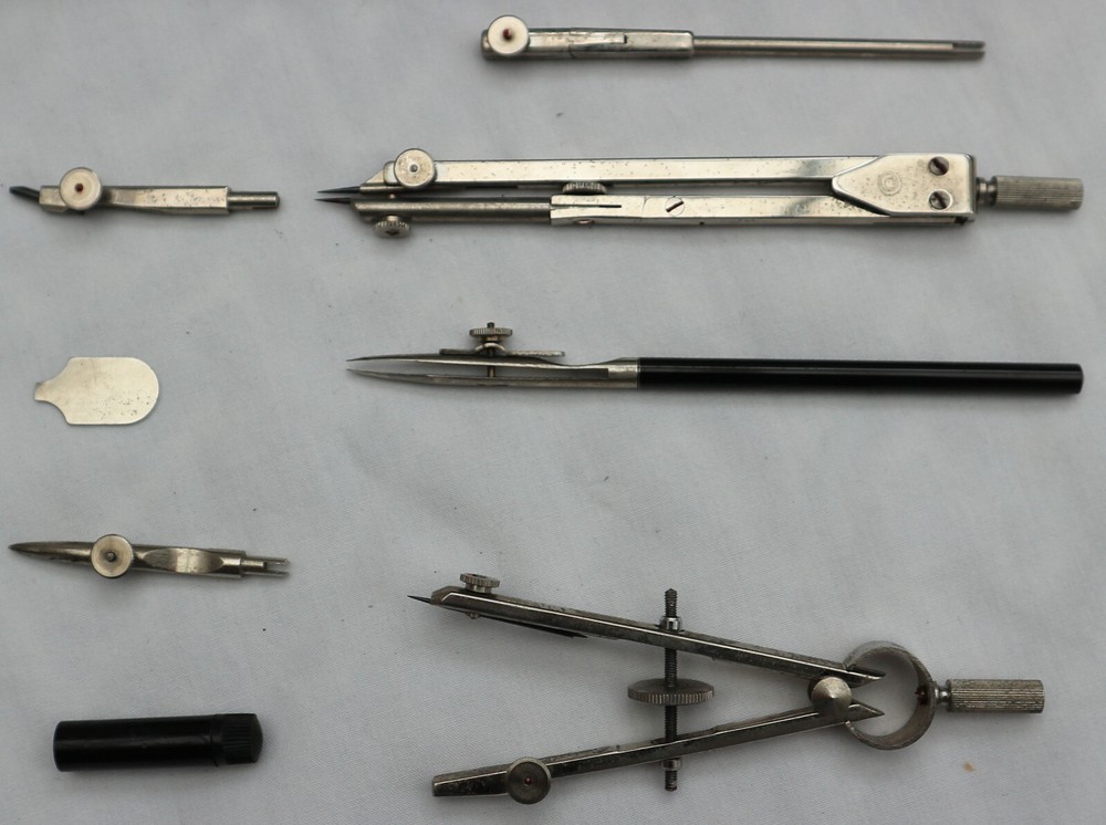 Vintage TECHNICAL B201 Technical Drawing Instrument Set + Felt Lined Hard Case