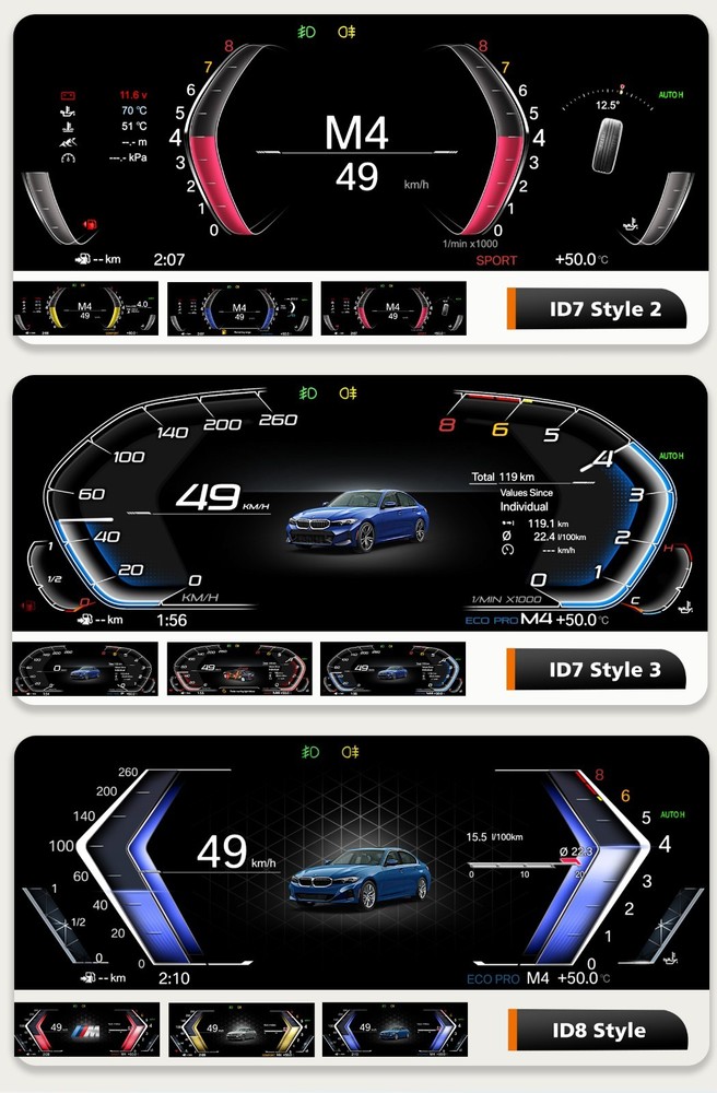 For BMW 3 Series E90/E91/E92/E93 2005-2012 Car LCD Digital Dashboard Instrument