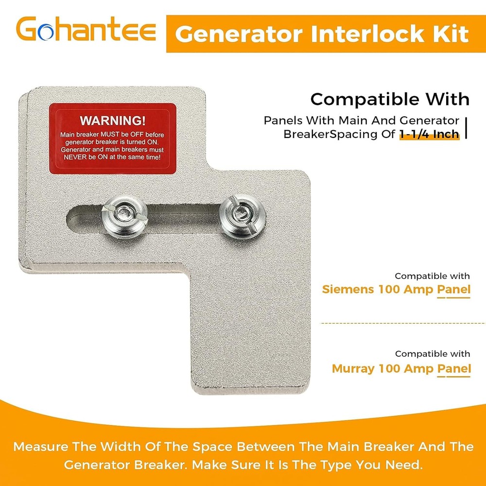 Gohantee Generator Interlock Kit, Main Breaker Interlock Kit Compatible with Sie