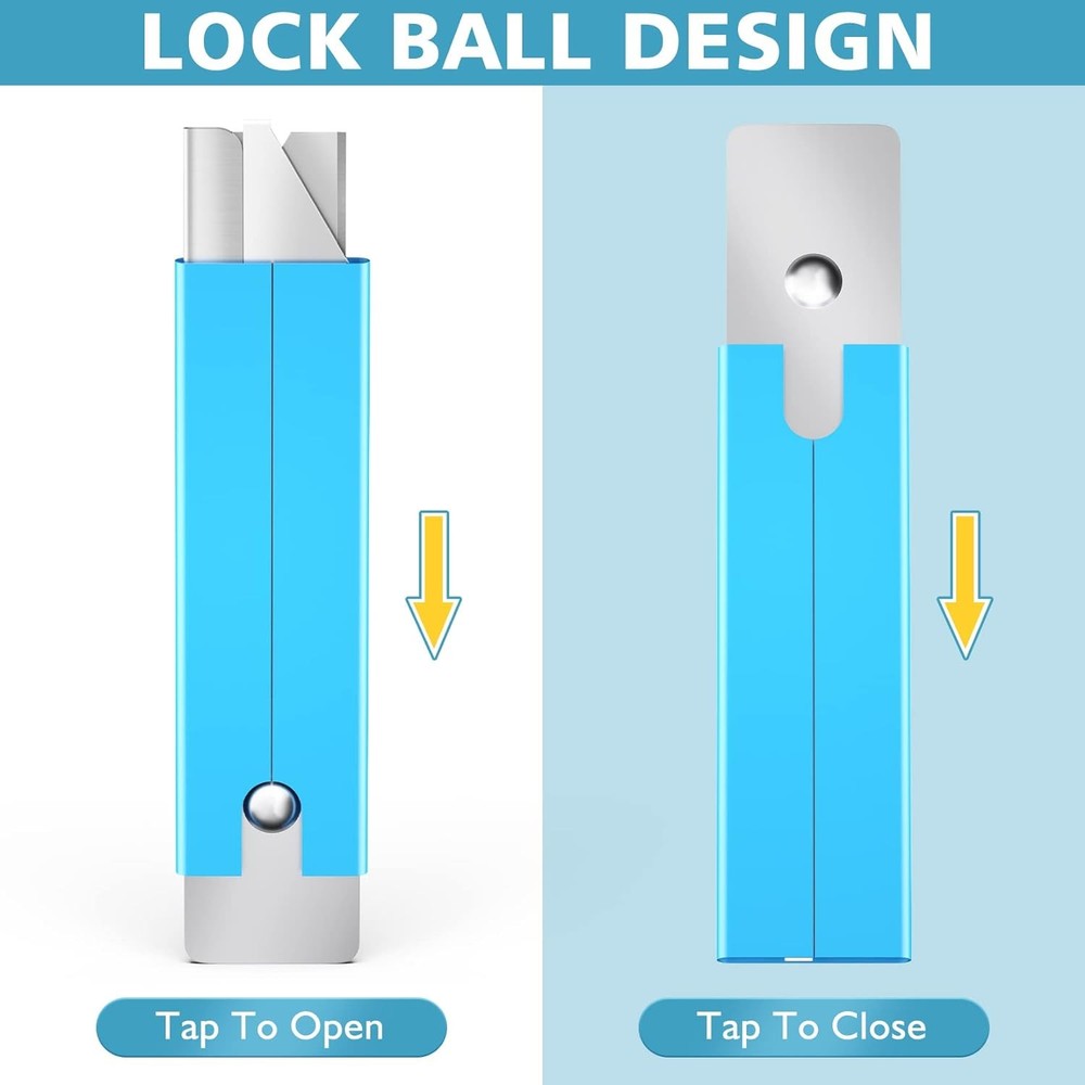 DIYSELF Box Cutters, 12 Pack Cutter Retractable, 12-Pack, Blue