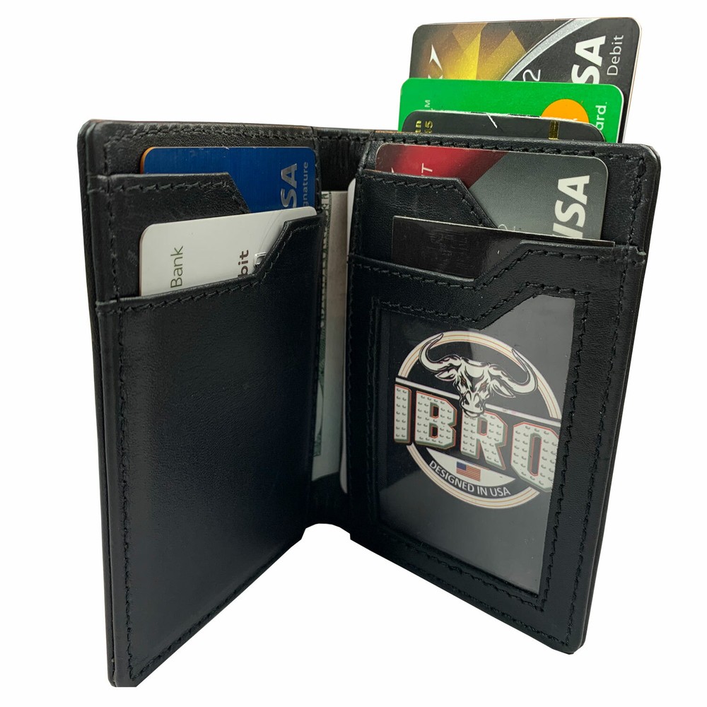 IBRO Men's Slim RFID Blocking Wallet ID Pocket Extra Capacity Wallet