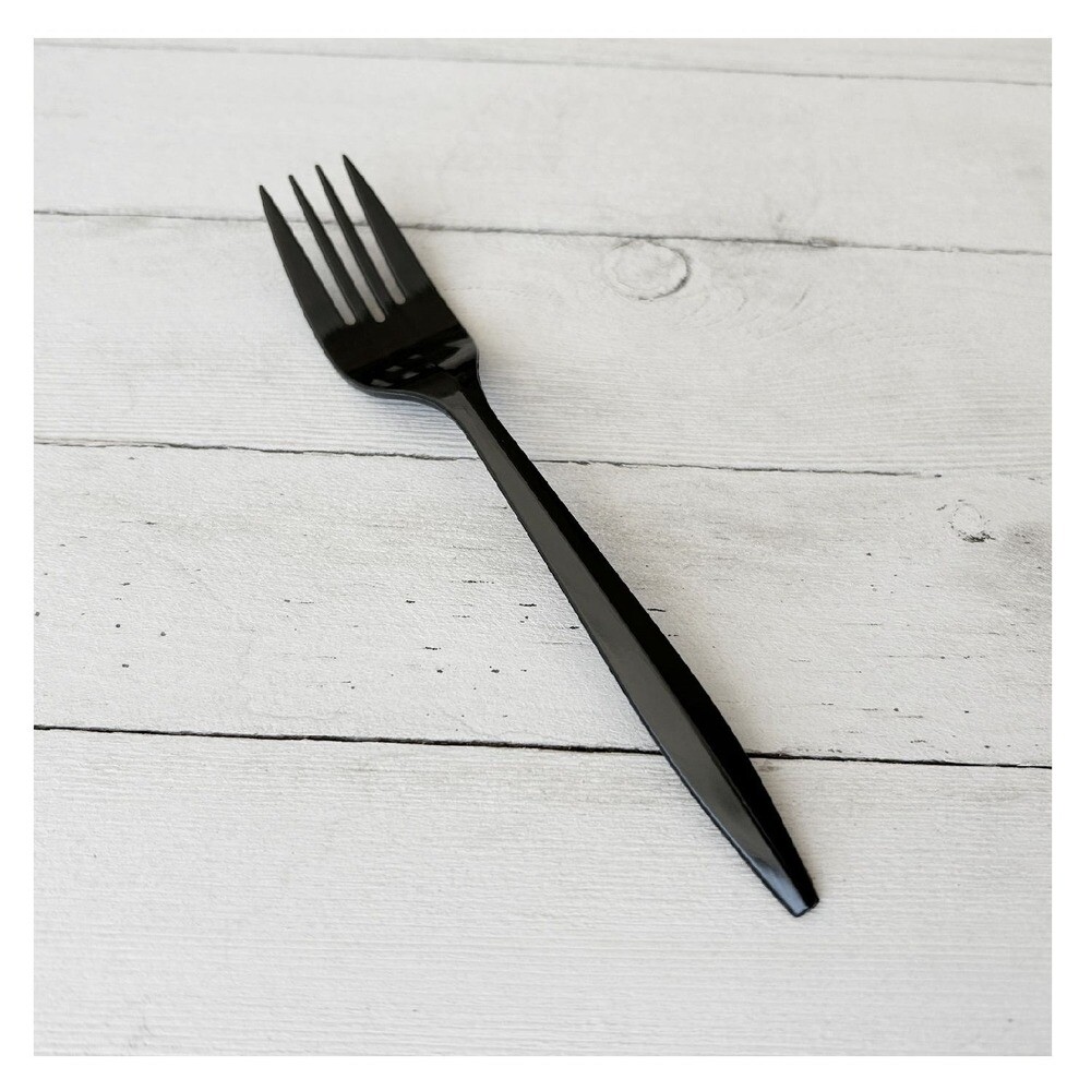 Boardwalk FORKBLPP Plastic Fork Mediumweight Cutlery - Black (1000/CT) New