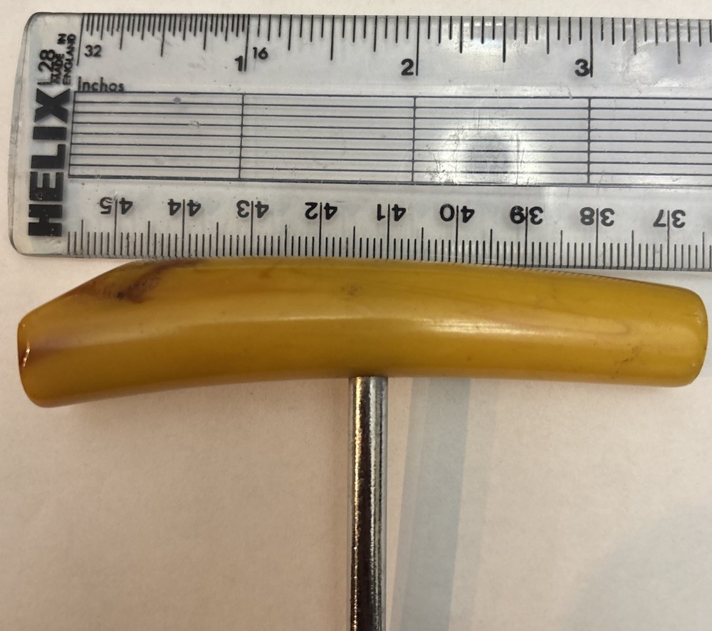 Vintage Corkscrew Bakelite Handle Marbled Butterscotch MCM Wine Opener Barware