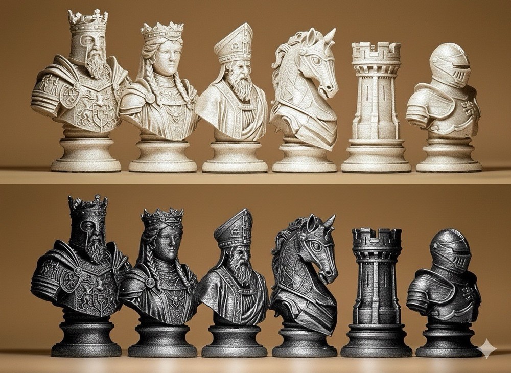 Custom Medieval Chess Pieces