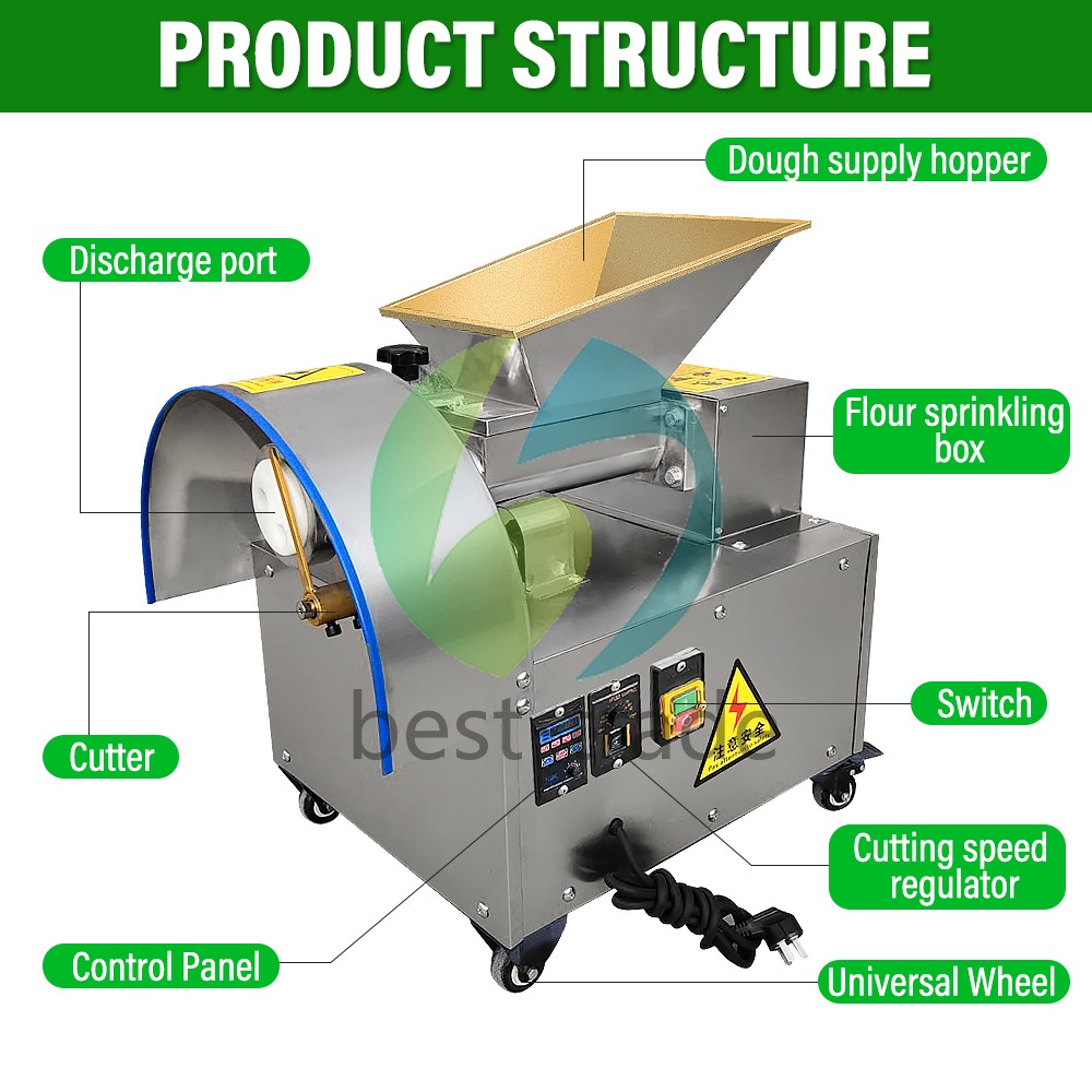 Automatic Bread Dough Divider Custom Shapes & Weights Electric Dough Cutter 110V