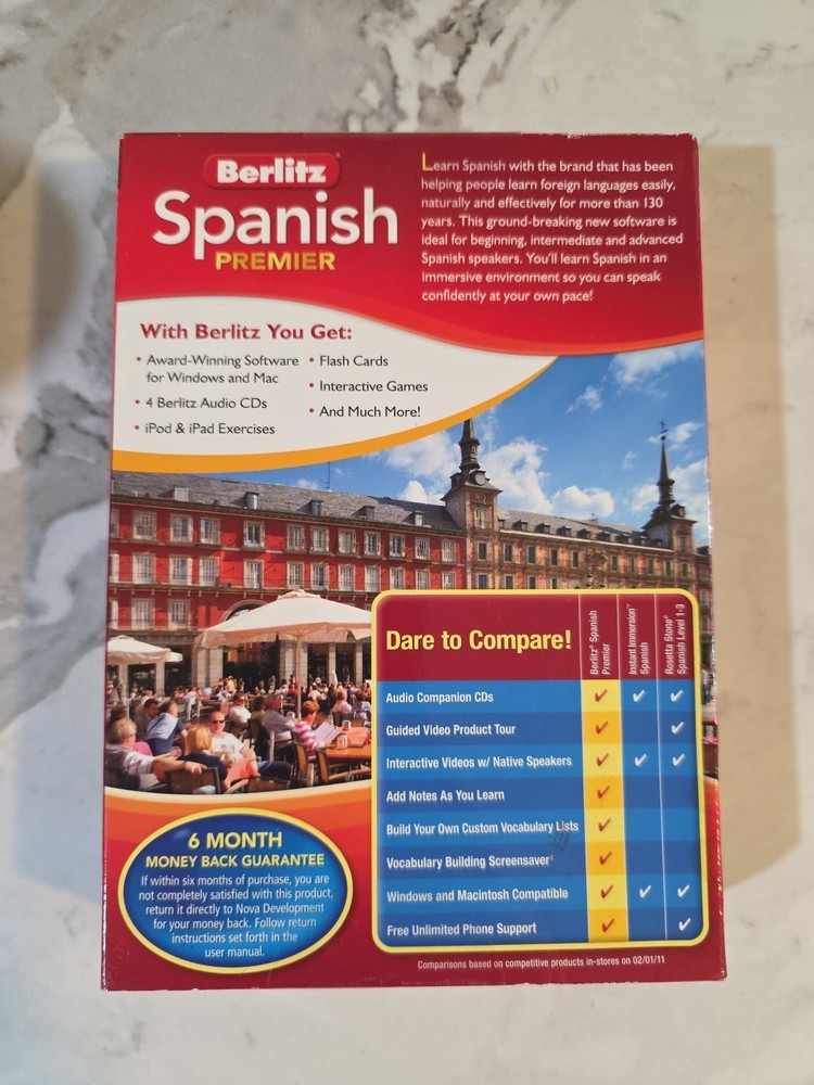 Berlitz Spanish Premier Learning Software For Mac, Windows XP, Vista, And 7