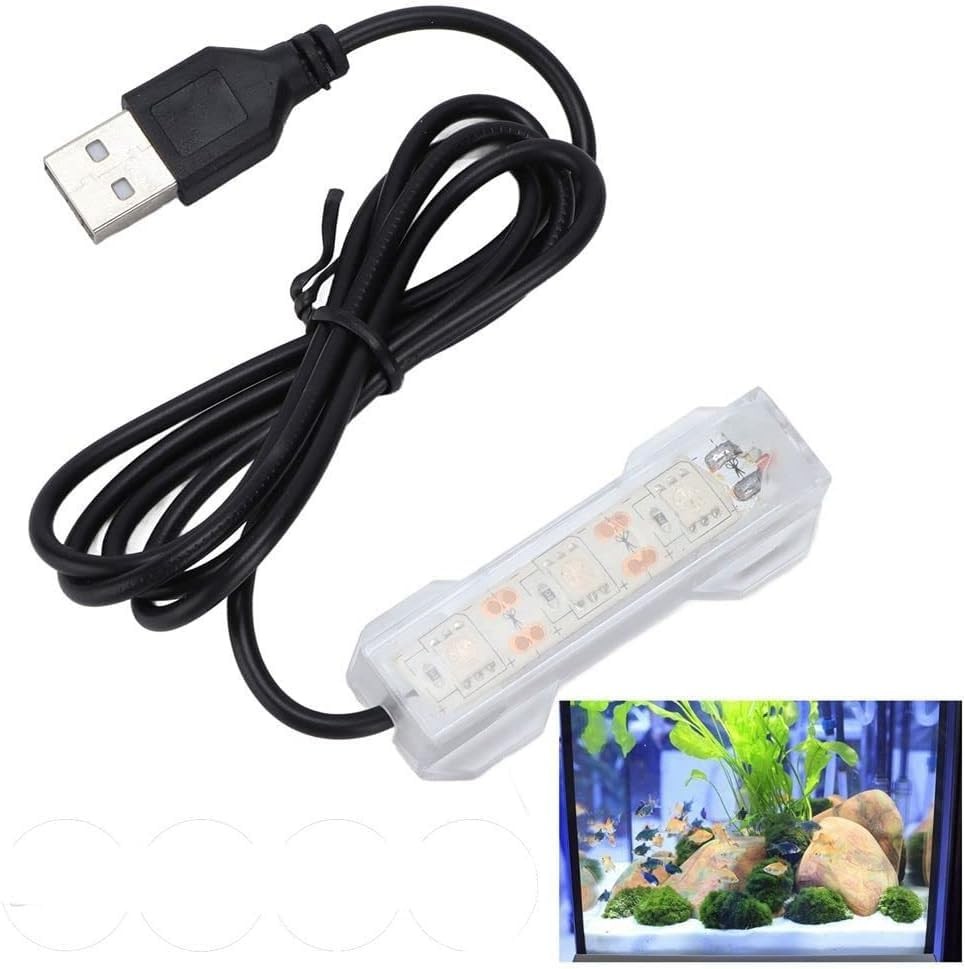 Small Aquarium Led Light, Multicolor Led Fish Tank Light for White Light